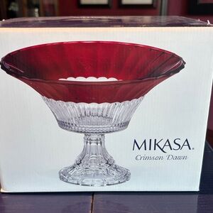 Mikasa Ruby Red Glass Pedestal Bowl